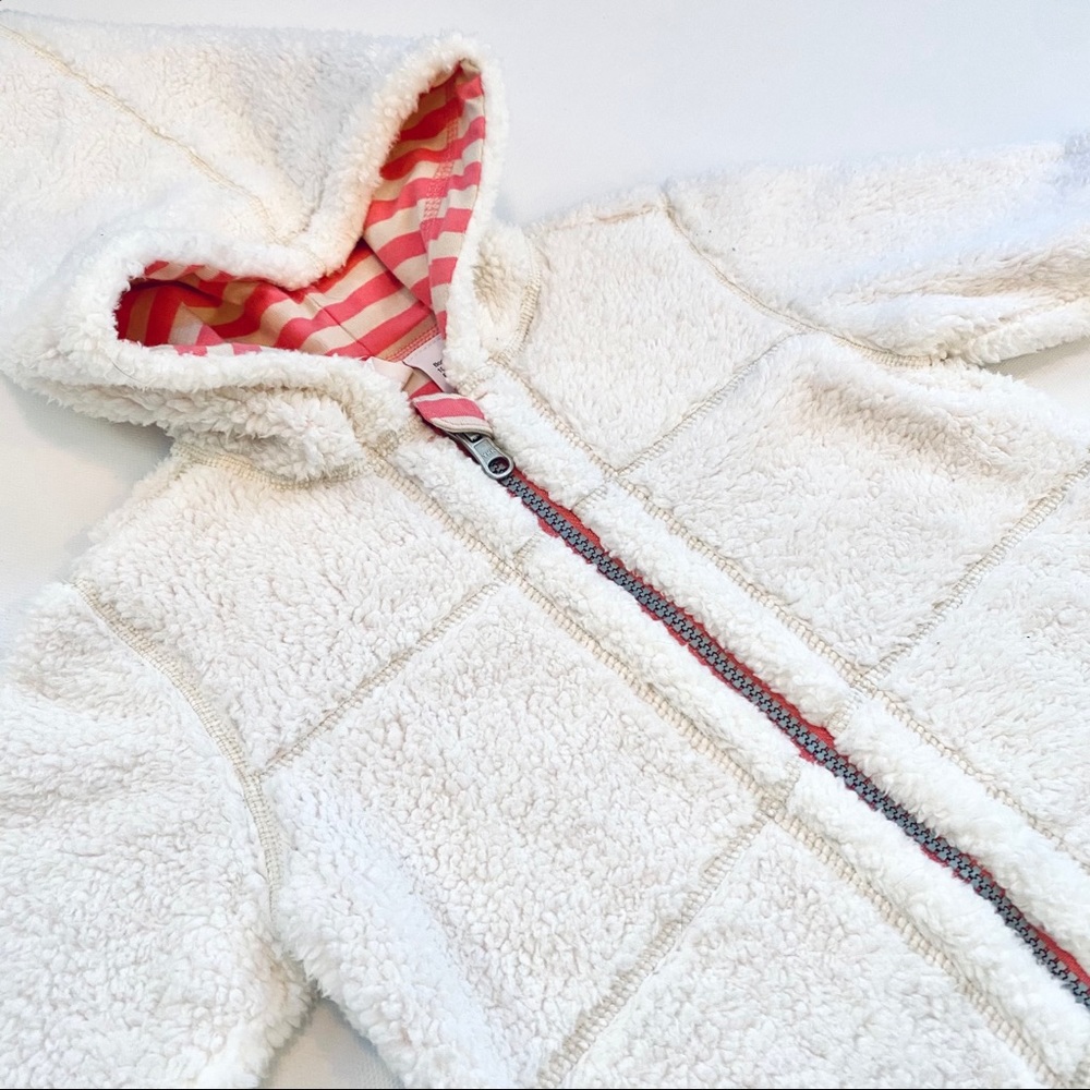 Hanna Andersson Cream & Pink Faux Sherpa Onesie